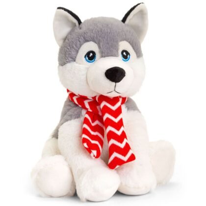 Keel Toys, Хъски с шалче, плюшена играчка, 25 см