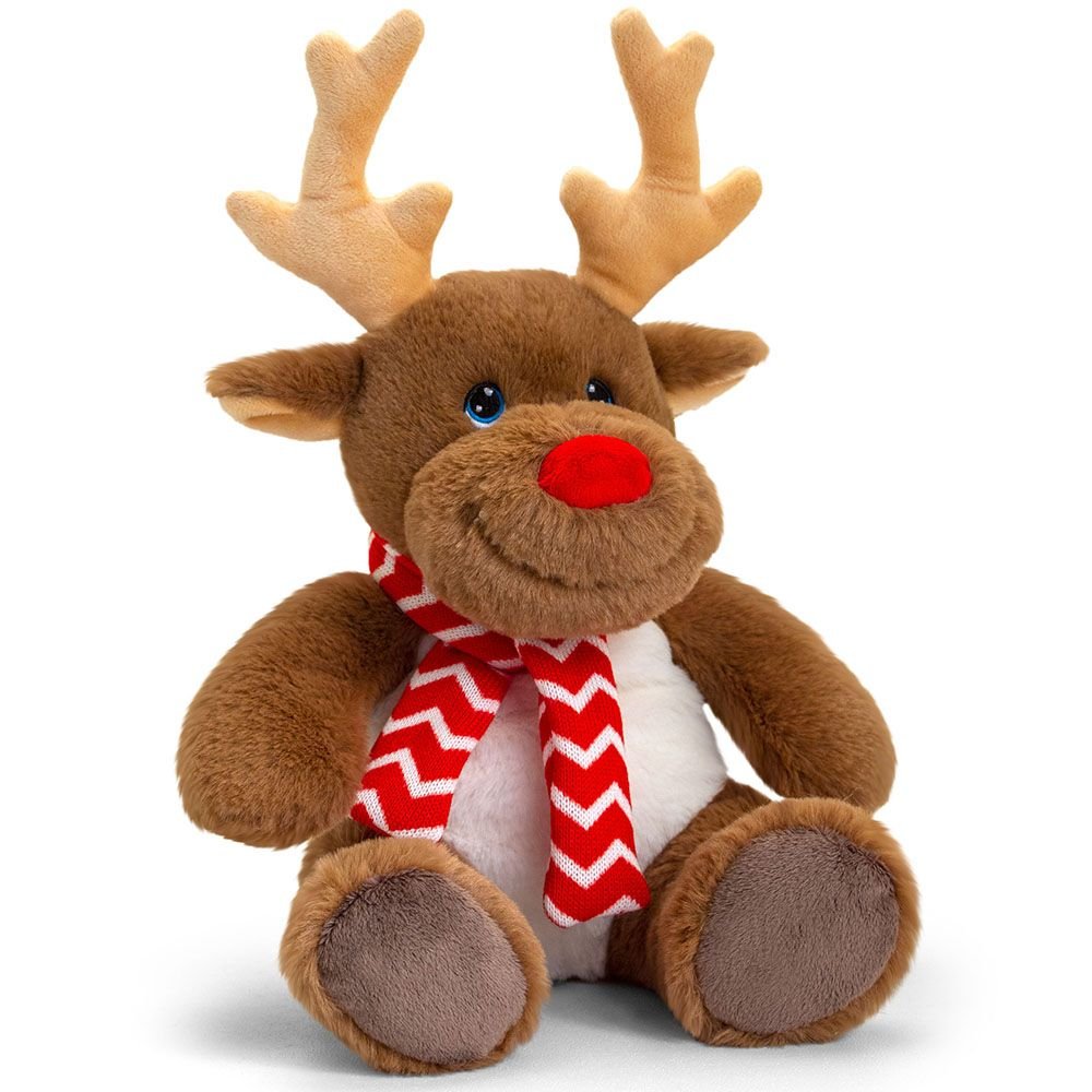 Keel Toys, Еленчето Рудолф с шалче, плюшена играчка, 35 см