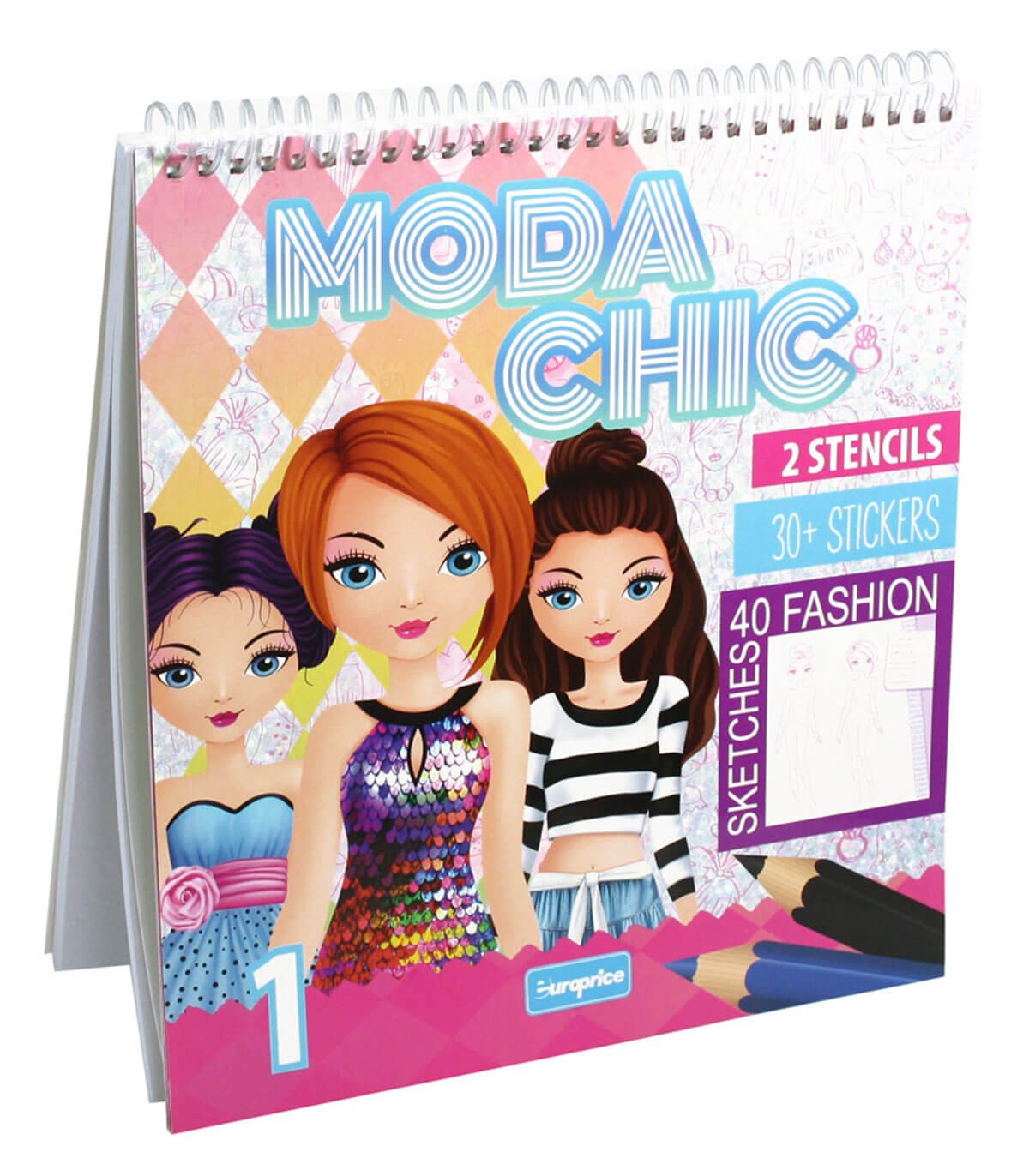 Тефтер за оцветяване moda chich 30 стр. + 30 стикера