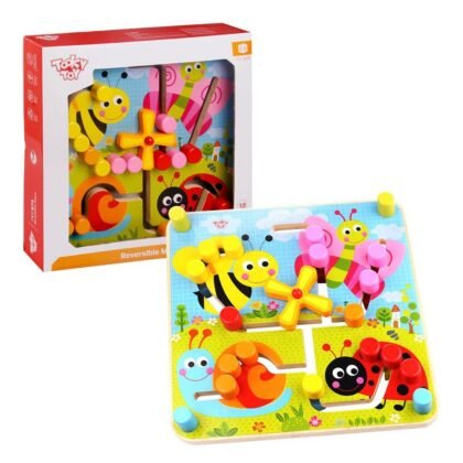 Tooky Toy, Дървен лабиринт с две лица, Форми, животни и цветове