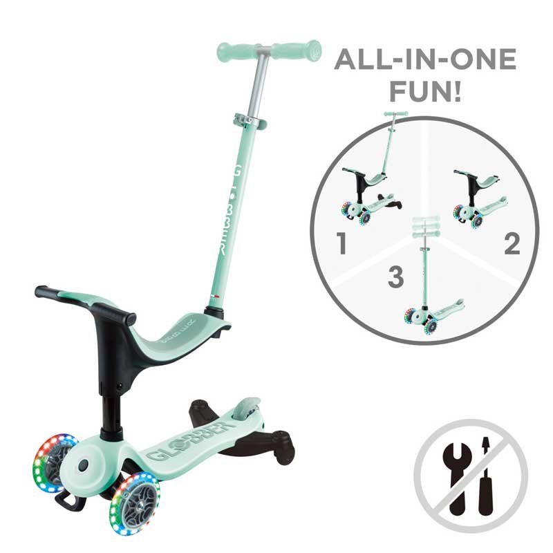 Тротинетка 4 в 1 GLOBBER GO UP SPORTY LIGHTS 360° - ментова - Image 9