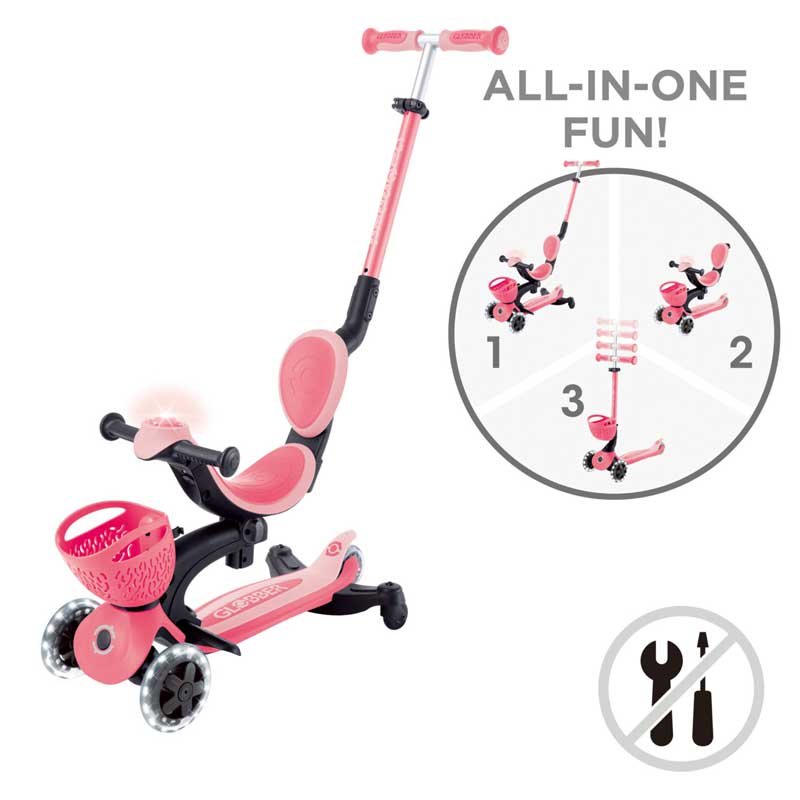 Тротинетка 5 в 1 GLOBBER GO UP BABY LEARN 360° FLASH LIGHTS, розова - Image 10