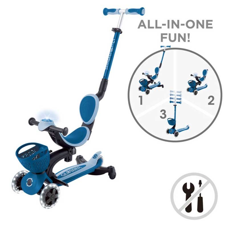 Тротинетка 5 в 1 GLOBBER GO UP BABY LEARN 360° FLASH LIGHTS, тъмно синя - Image 10