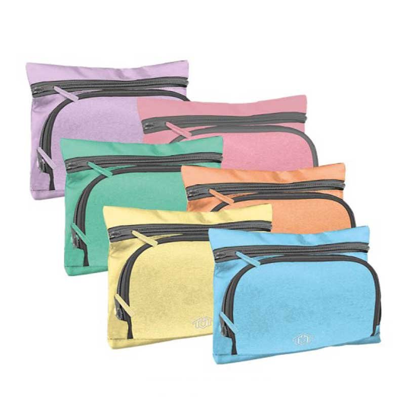 Правоъгълен несесер за училище Toneuptone в пастелни цветове, син - Image 3