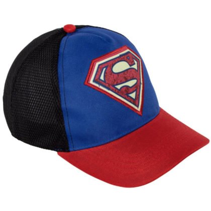 Детска шапка с козирка, мрежа и бродерия superman 51/54