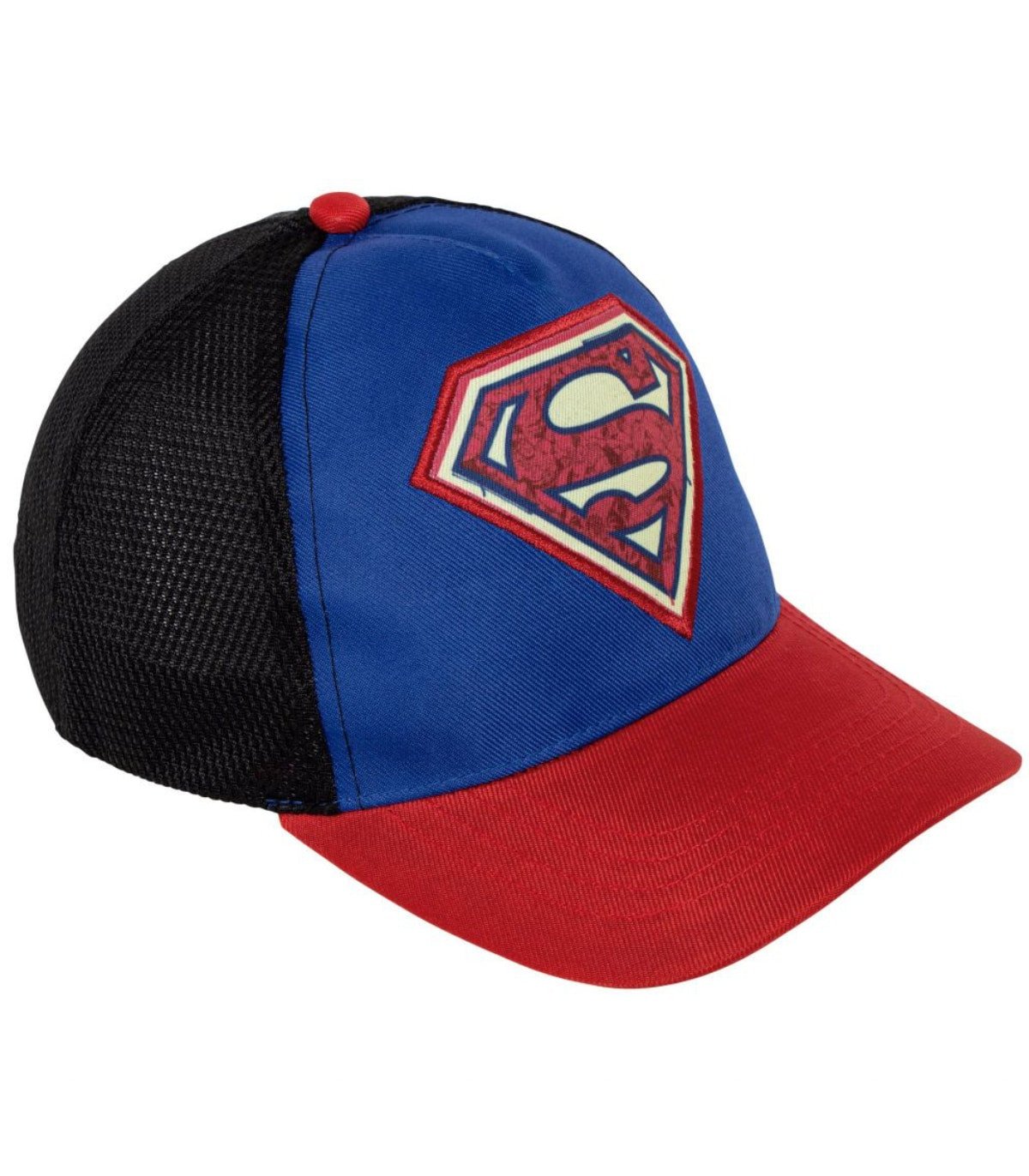 Детска шапка с козирка, мрежа и бродерия superman 51/54