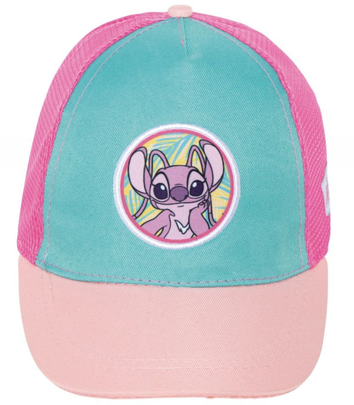 Детска шапка с козирка и мрежа stitch розов 51/54 - Image 3