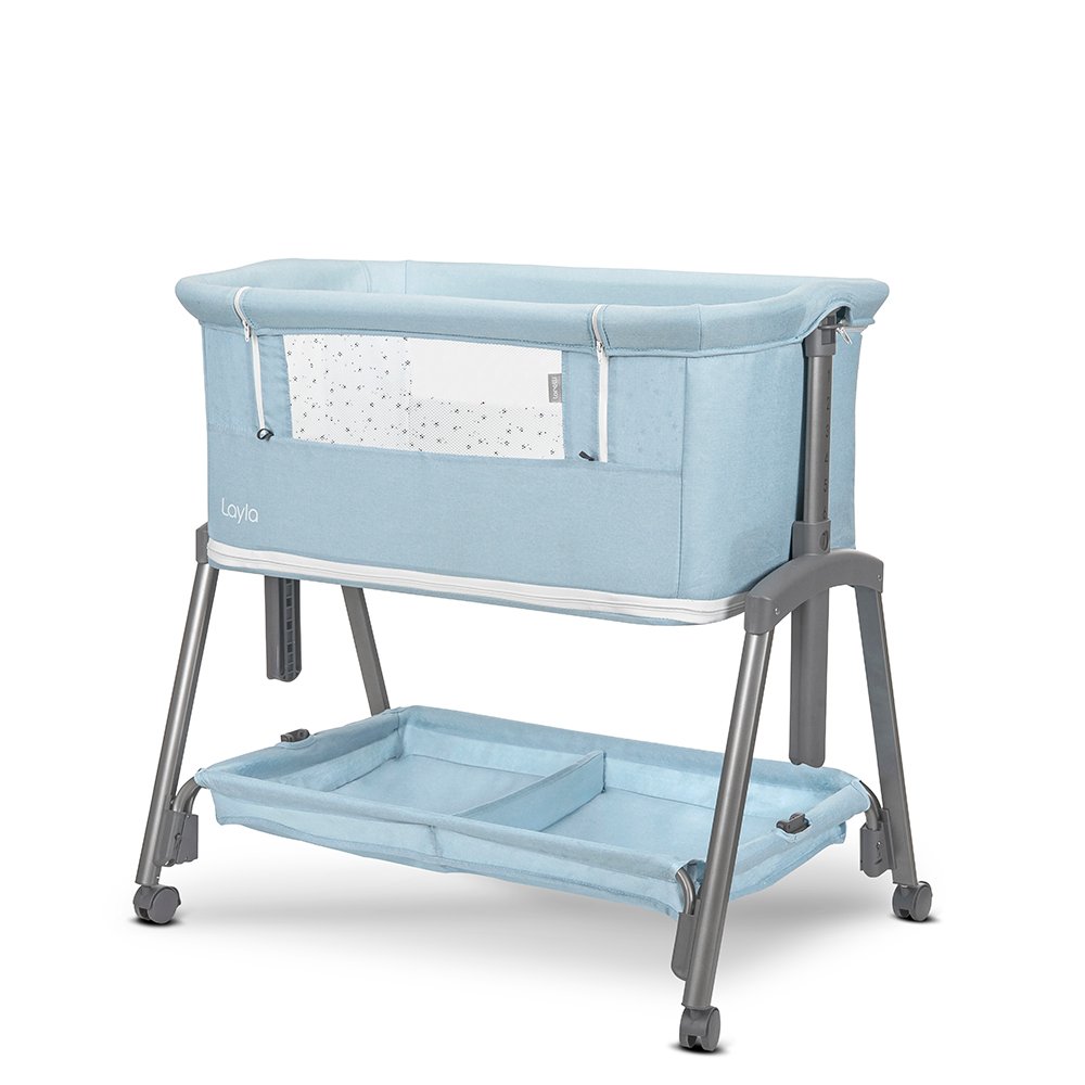 Мини кошара Layla 2в1 Blue с падаща преграда