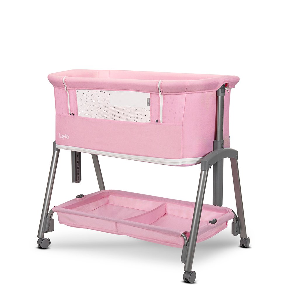Мини кошара Layla 2в1 Pink с падаща преграда