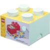 LEGO® Кутия за съхранение Тухличка 4, аква синьо
