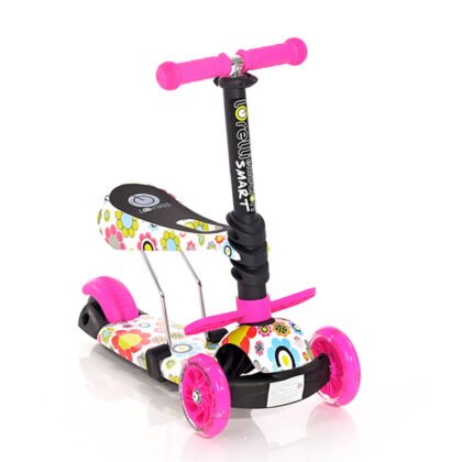 Lorelli Toys Тротинетка до 20кг Smart, Pink Flowers