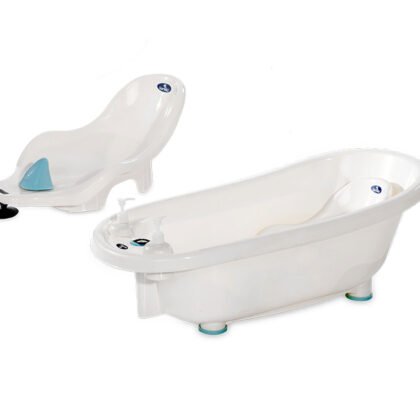 Lorelli Bath Вана с оттичане, терм+подл. бяла/синьо+стойка
