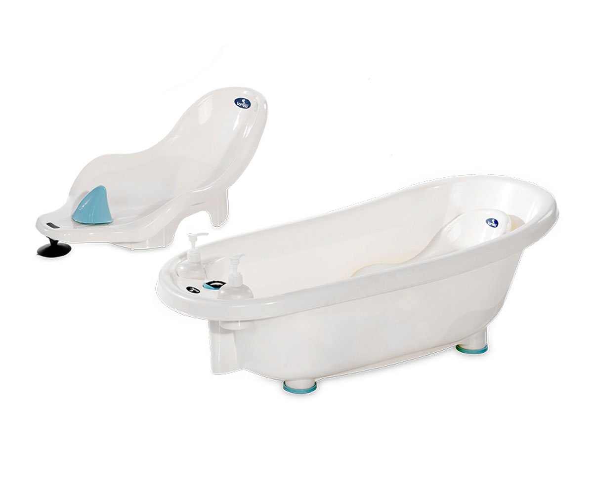 Lorelli Bath Вана с оттичане, терм+подл. бяла/синьо+стойка