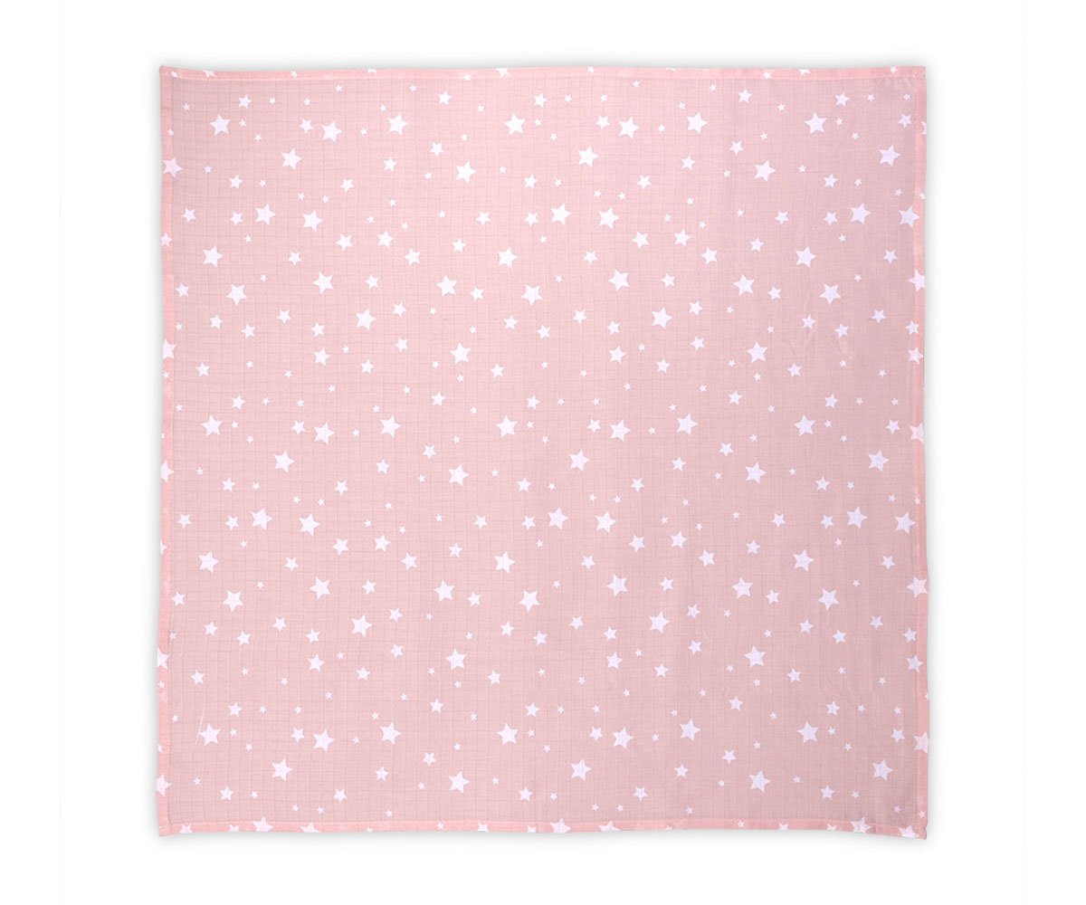 Lorelli Text Памучна пелена 80/80 см rose with stars