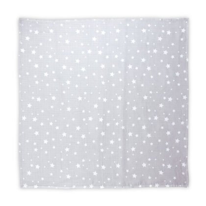 Lorelli Text Памучна пелена 80/80 см grey with stars