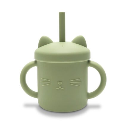 Lorelli Acc Силик. чаша с дръжки+сламкa Natural fresh green