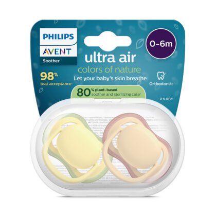 Avent-Залъгалки Ultra Air+стер. кутия (0-6м) пастелни, неутрални