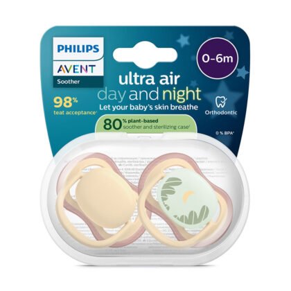 Avent-Залъгалки Ultra Air Night +стер. кутия (0-6м) ден/нощ, неутрални