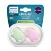 Avent-Залъгалки Ultra Air+стер. кутия (6-18м) зелена/розова