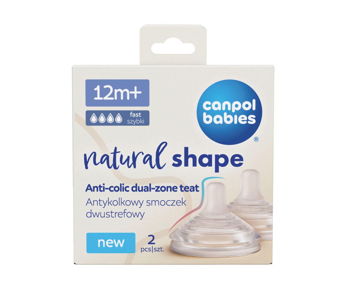 Canpol-Биберони за шише Natural Shape, 12м+, 2 бр.