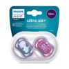 Avent-Залъгалки Ultra Air+стер. кутия (18+м) слонове/love - розово