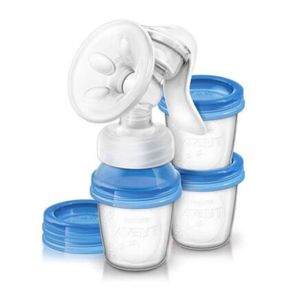 Avent-Ръчна помпа за изцеждане Comfort с контейнери 3бр.