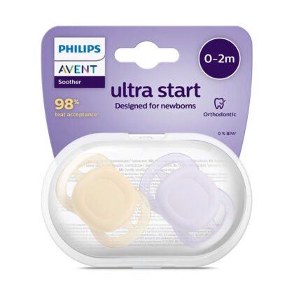 Avent-Залъгалки Ultra Start+стер. кутия (0-2м) пастел момиче
