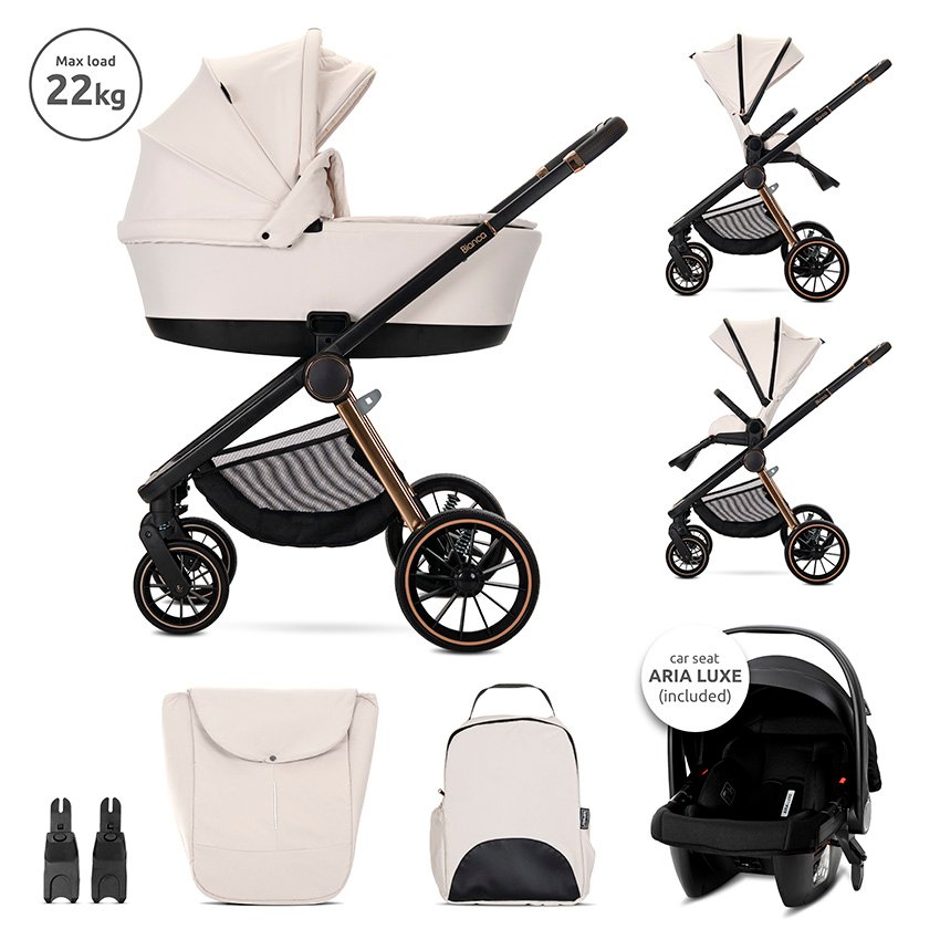 Д.КОЛИЧКА BIANCA BEIGE LATTE 3 В 1 до 22кг с кош з