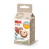 Nuk Биберон залъгалка силиконова Nuk for Nature 2 бр. 0-6 месеца червена