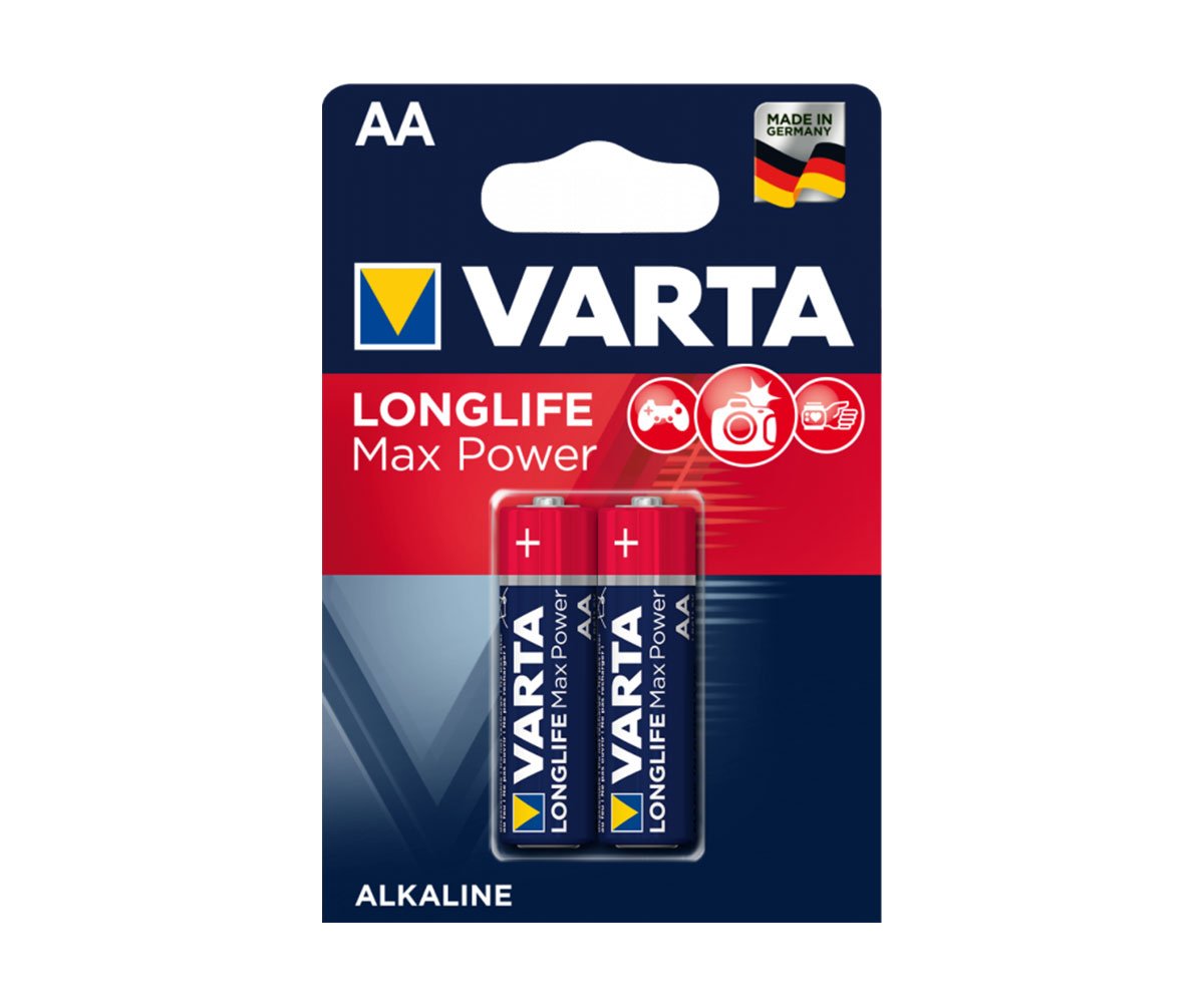 Усилени алкални батерии Varta Maxi Tech (AA), 2 броя