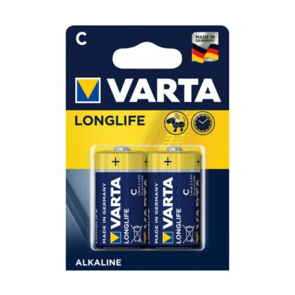 Алкални батерии Varta Longlife Extra (C), 2 броя