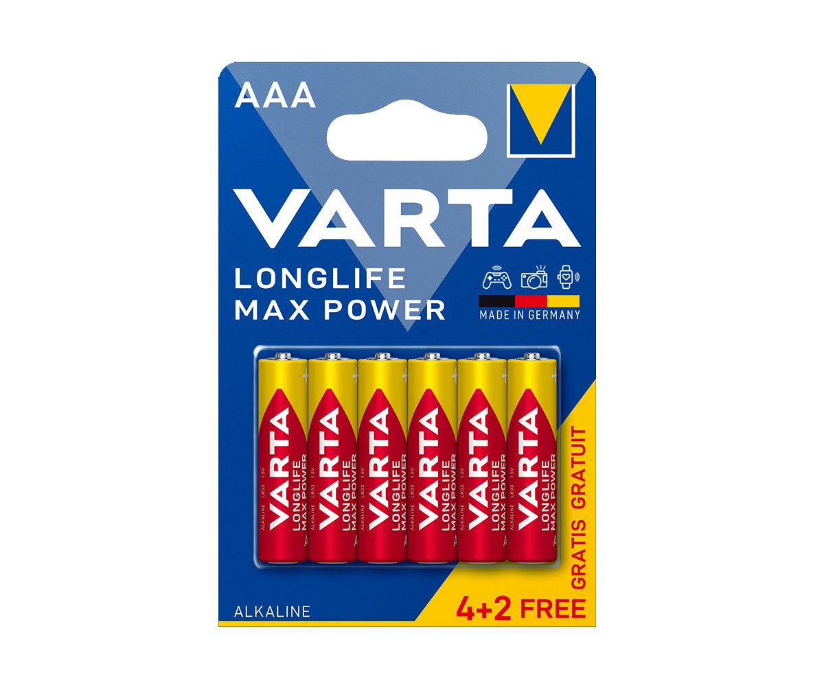 Varta Longlife Max Power AAA 4+2 бр. Усилени Алкални