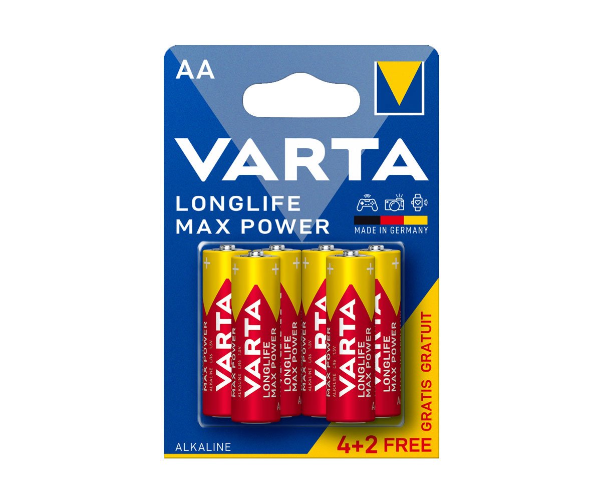 Varta Longlife Max Power AA 4+2 бр. Усилени Алкални