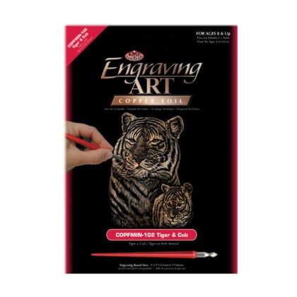 Royal - Комплект за гравиране на медна основа мини, Тигри
