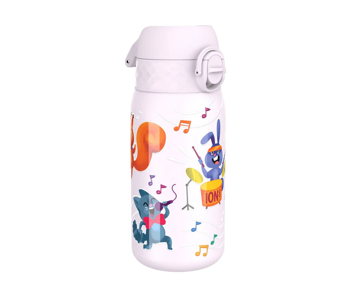 Бутилка за вода Ion8 Print, метална, 400 ml, Animal Band