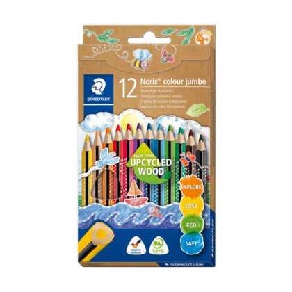 Цв. моливи Staedtler Noris Jumbo, 10+2 цвята+ост.