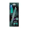 Молив Staedtler Norix 181 HB, 2 бр. + гума + остр., зелен