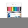 Флумастри Staedtler 3200, двувърхи, 12 осн. цвята