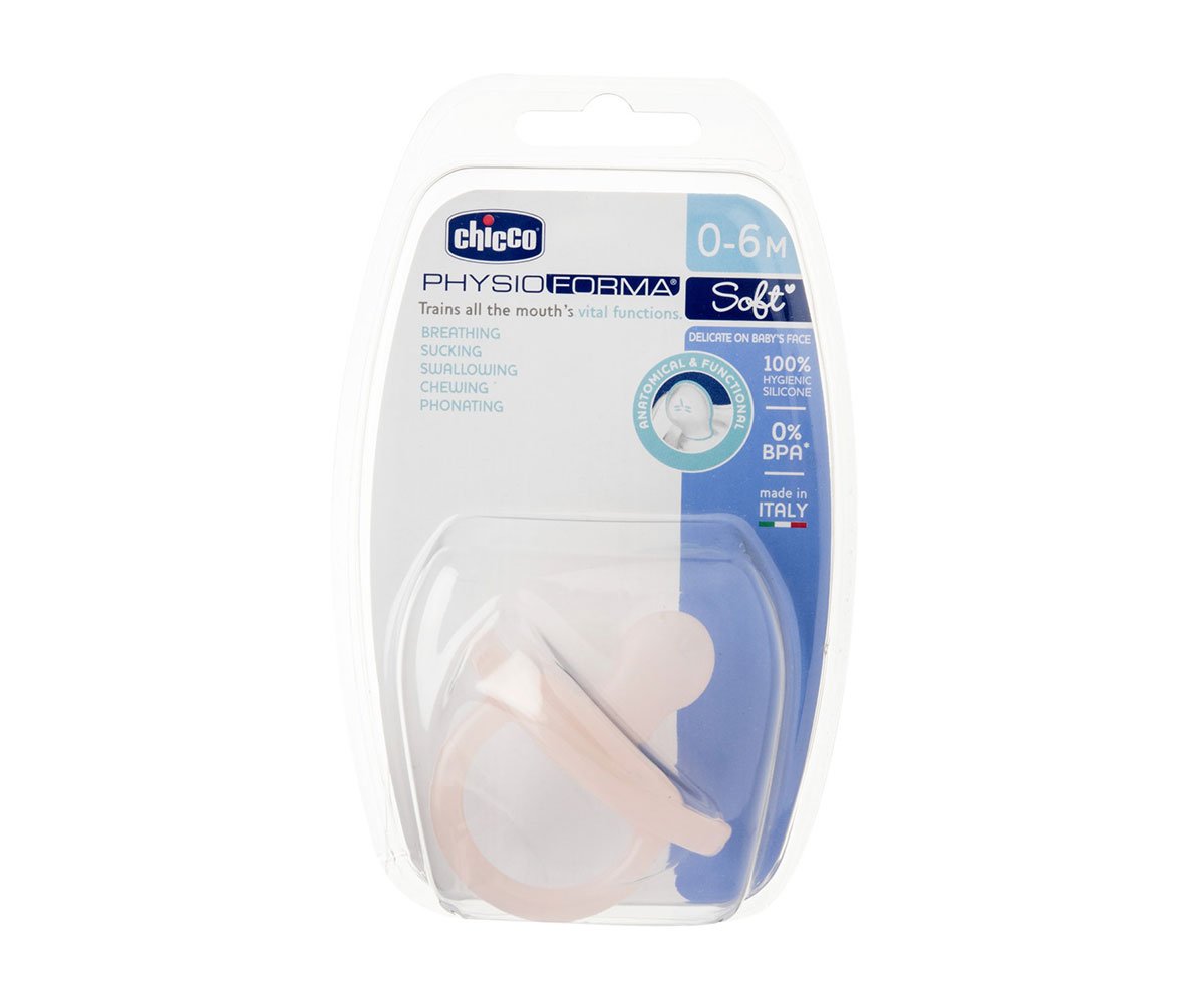 Chicco Nurs-Залъгалка Physio Soft силикон 0+м розова