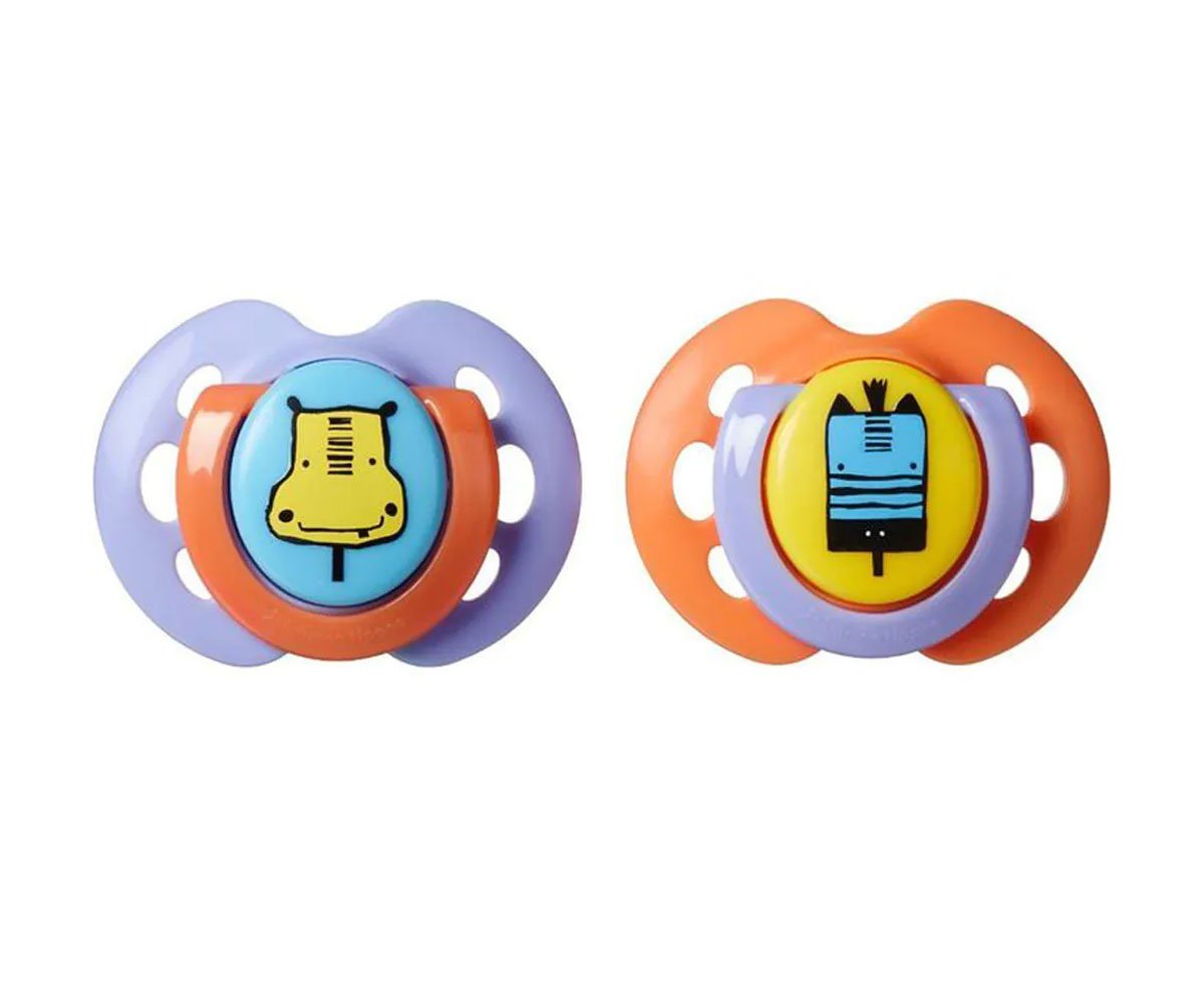 Tommee Tippee-Ортодонтични залъгалки Fun Style 0-6м 2бр. Хипопотам