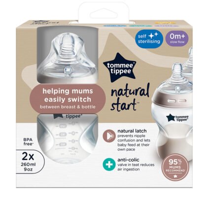 Tommee Tippee-Шише Easi Vent 260мл 0м+ 2 бр.