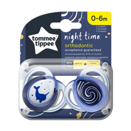 Tommee Tippee-Ортодонтични залъгалки Night 0-6 м 2 бр. нарвал