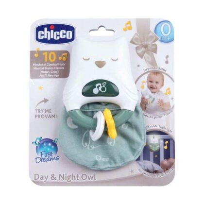 Chicco Toys-Светеща чесалка 2в1 Бухалче