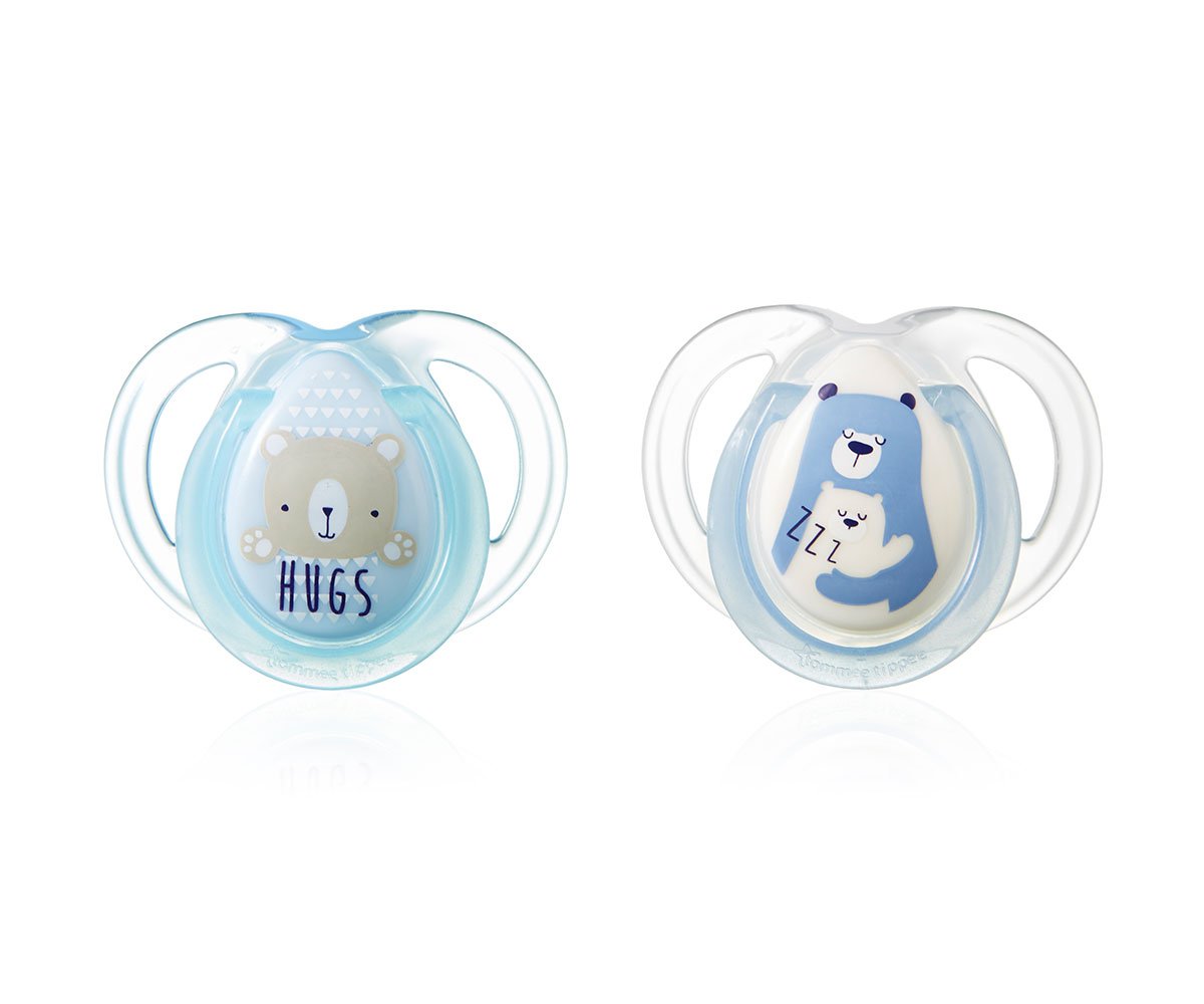 Tommee Tippee-Ортодонтични залъгалки Night 0-6м 2 бр.