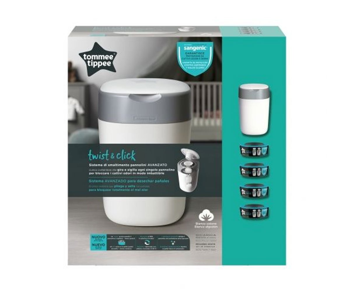 Tommee Tippee-Комплект 4 касети + хигиенен кош Twist&Click