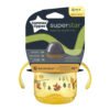 Tommee Tippee неразливаща се чаша с мек накрайник Superstar с дръжки 190 мл 4м+, Backshield, жълта