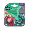 Tommee Tippee ортодонтична залъгалка Fun Friends 18-36м червен заек/зелено мече