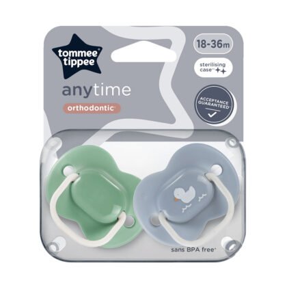Tommee Tippee ортодонтична залъгалка Anytime 18-36м зелена/синя/Пате