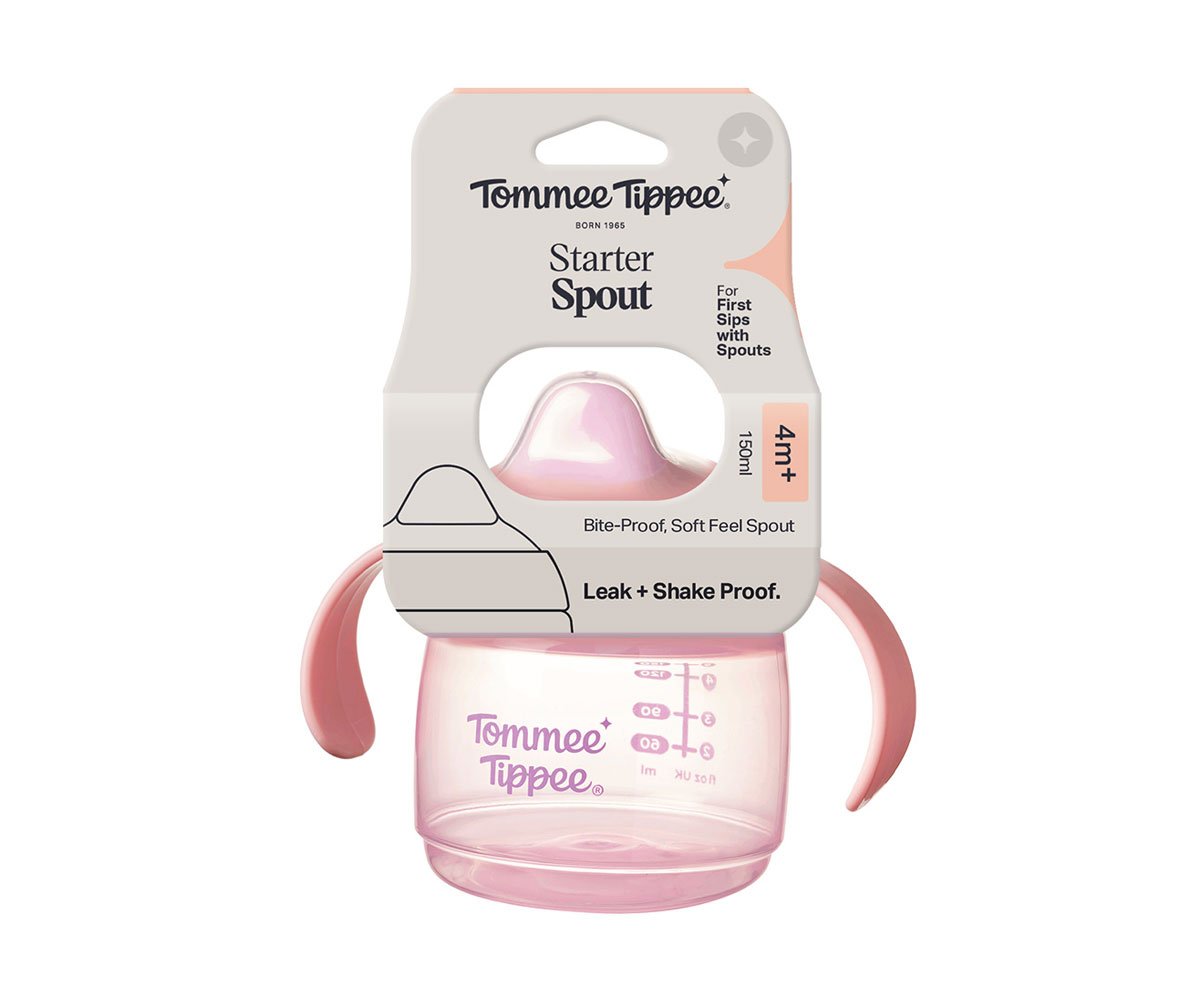 Tommee Tippee-Неразл. се чаша с мек накрайник Soft Spout 150мл 4м+, 150мл 4м+, розов