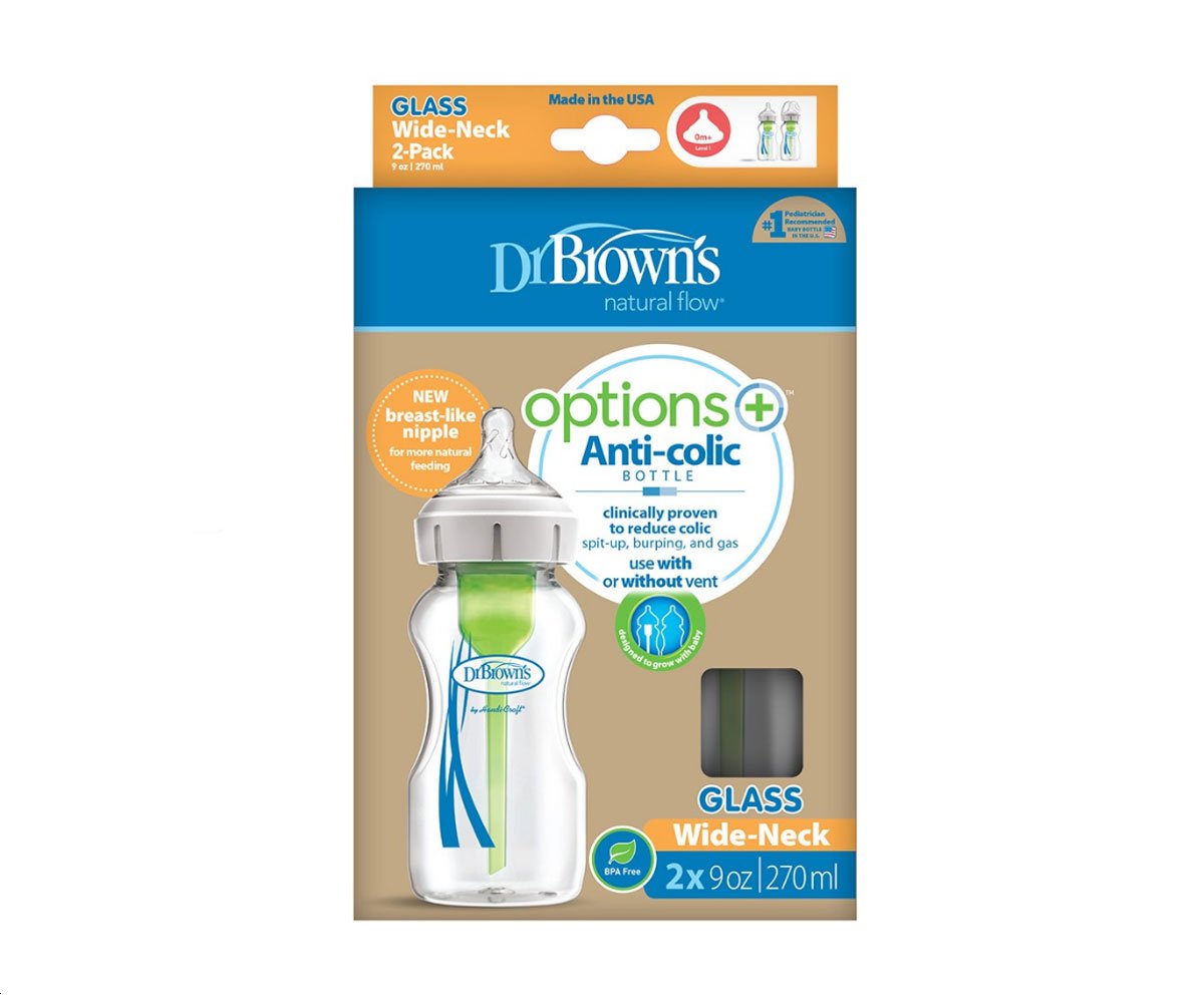 Dr.Browns-Стъклено шише WN Options+ 2бр. 270мл WB92700-P2